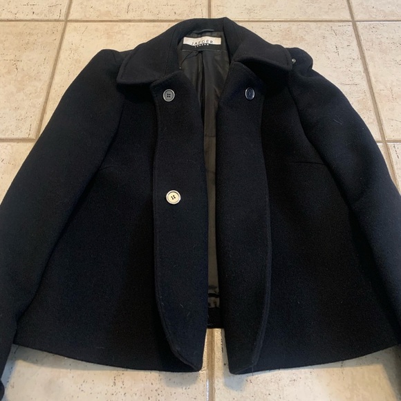 Jaeger London Black 100% Wool Cropped Jacket US 16 - Picture 5 of 12
